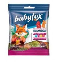 «BabyFox», мармелад жевательный с соком ягод и фруктов, 30 гр.