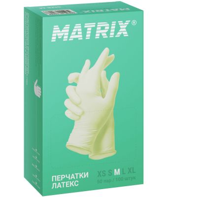 Перчатки латексные MATRIX Mild Touch Latex бело-желтые,  100 шт. (50 пар)