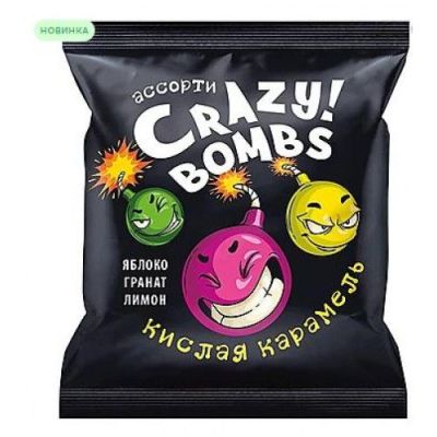 Карамель кислая Crazy bombs!, 90 гр. KDV