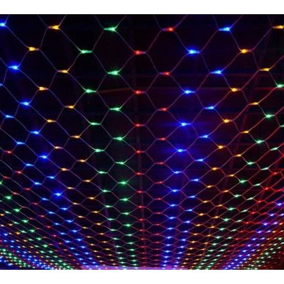 СВЕТОДИОДНАЯ LED ГИРЛЯНДА СЕТКА 1,5*1,5 М. МУЛЬТИ СВЕЧЕНИЕ