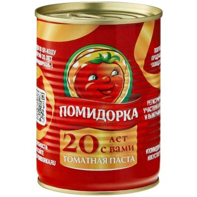 Томатная паста ж/б	«Помидорка», 380г
