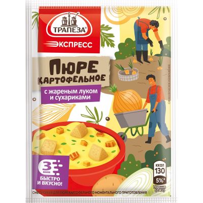 Смесь "Трапеза Экспресс" Пюре картофельное с жареным луком и сухариками                                   	"Трапеза"	34г