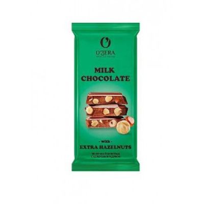 «O'Zera», шоколад молочный с цельным фундуком Milk & Extra Hazelnut, 90 г