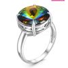 Кольцо из золочёного серебра с кристаллом премиум австрия Мистик зелёный 925 пробы 0042к-001VM