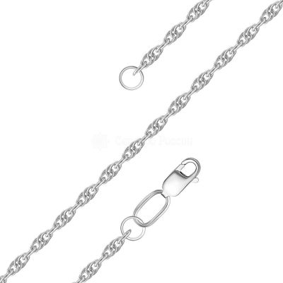 Цепь из серебра родированная - Кордовая, 45 см 81035110045р кордовая