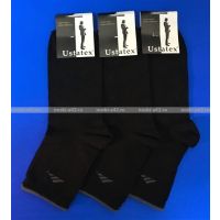 5 ПАР - ЮстаТекс носки мужские укороченные спортивные 1с20 с лайкрой ЧЕРНЫЕ