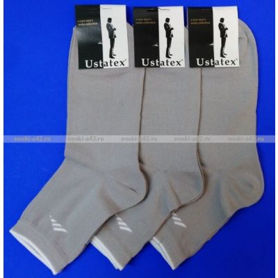 Юста носки мужские укороченные спортивные 1с20 с лайкрой серые