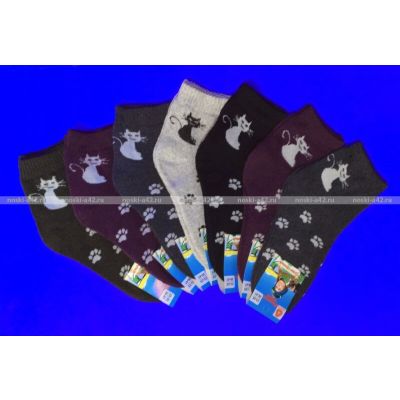 Лилия носки женские внутри махра со слабой резинкой Кошечки