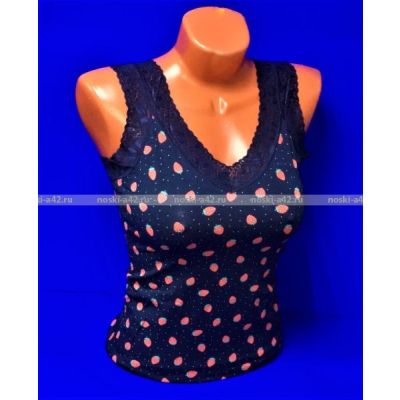 Майки женские Miss Emma Турция Кружево Клубнички темно-синие