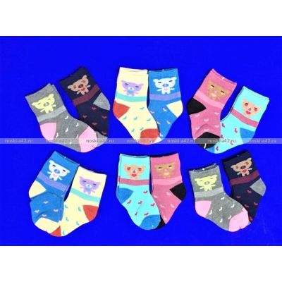 Носки детские "Бебики" р-р 6-12мес (длина стопы носка 10-11 см)