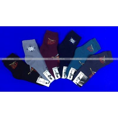 5 ПАР - ЮстаТекс носки женские 2с29 хлопок внутри махра