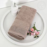 Полотенце махровое "Ажур" (бежевый) арт ПМА-50.90У 50*90