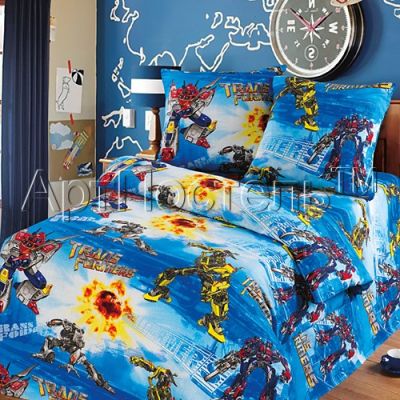 КПБ Трансформеры- бязь Премиум-1,5 спальн  арт.100