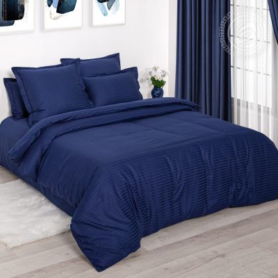 КПБ Индиго (полоса) (страйп-сатин) арт869/2 Семейный