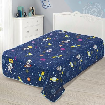 Стеганое покрывало Космический десант (поплин) арт 2291 150х215