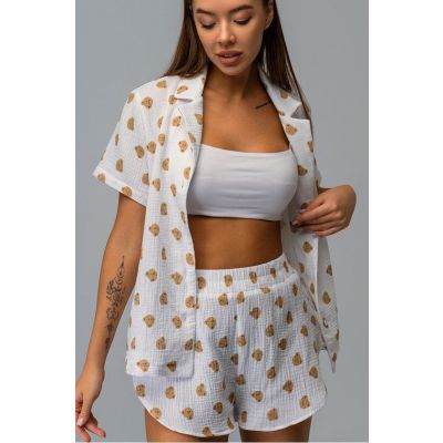 Женская пижама с шортами из муслина Happyfox
