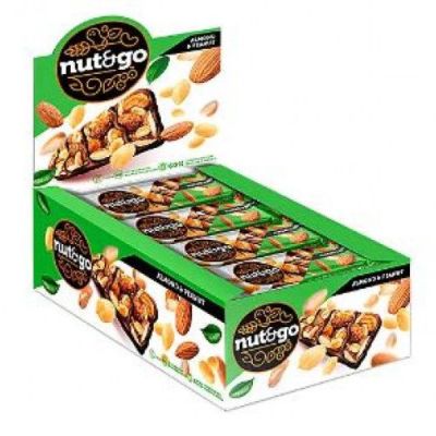Арахис с миндалем «Nut&Go», батончик Almond & peanut, 36 г (упаковка 18 шт.) KDV