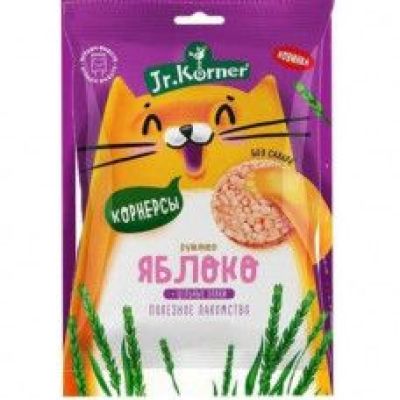 Мини хлебцы детские с яблочным соком Jr.Korner,с 3 лет, хрустящие рисовые без глютена, без сахара 30 гр.