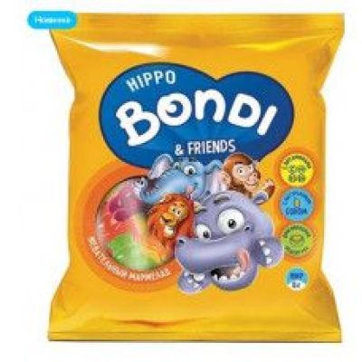 «HIPPO BONDI & FRIENDS», мармелад жевательный с соком ягод и фруктов, 70 г
