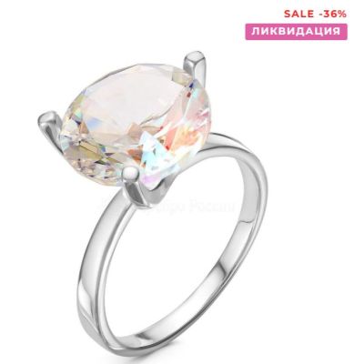 Кольцо из серебра с радужным кварцем родированное 925 пробы 1-1010р-152