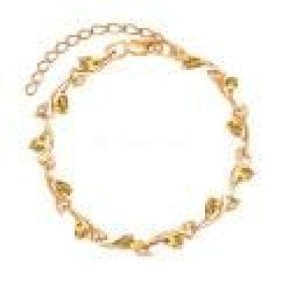 Браслет из золочёного серебра с цитрином 5-003з405