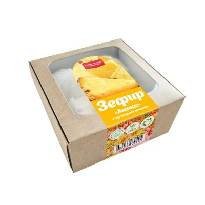 Зефир "Русские традиции" с кусочками ананаса 200г (8шт/кор)