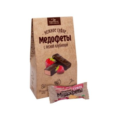 Медофеты суфле с лесной клубникой в шоколаде, 150 гр
