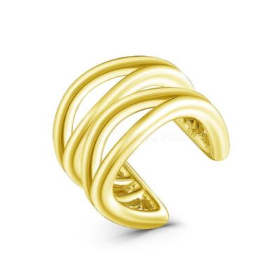 Серьга-каффа из золочёного серебра 925 пробы С-3924лз