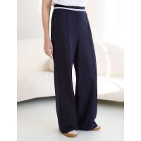 Брюки прямые со стрелками из премиального футера двухнитки с эластаном D44.168