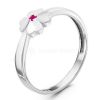 Кольцо из серебра с корундом рубин родированное 925 пробы