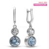 Серьги из серебра с кристаллами Swarovski Аквамарин родированные 925 пробы BHR-1039-2-SER