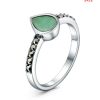 Кольцо из чернёного серебра с изумрудом и марказитами HR1816-EM1