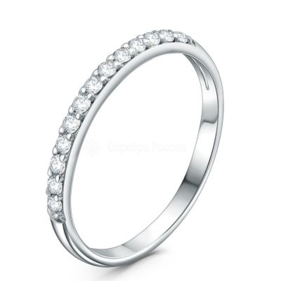 Кольцо из серебра с фианитами родированное 925 пробы К-2673-Р