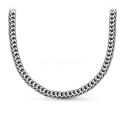 Цепь из серебра с чернением - Питон, сечение проволоки 0,5 мм 925 пробы питон2(0,5)ча