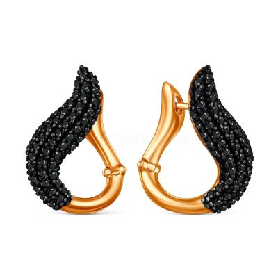 Серьги из золочёного серебра со шпинелью С50186зч4164