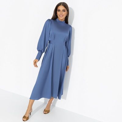 Платье струящееся Притяжение элегантности (синий бриз)