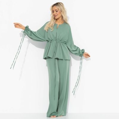 Брючный костюм элегантный Приручённый шик (3 в 1, мятный)