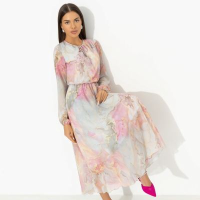 Платье приталенное на подкладе Летящие мгновения (нежная new)