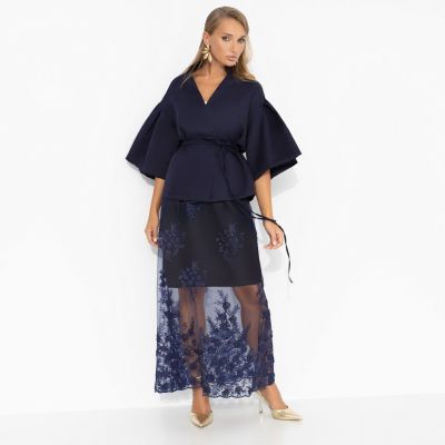 Костюм с юбкой нарядный Очарование момента (фантазия, 2 в 1, с поясом)