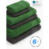 Набор махровых полотенец,6 шт( все по 2 шт-30х50, 50х80, 70х130) зеленый/серый