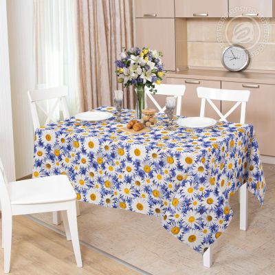 Скатерть из рогожки Летний букет-220*145