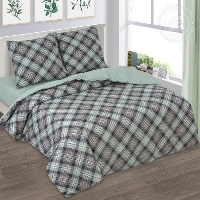 КПБ Ирландия- DE LUXE поплин-1.5 спальн. простынью на резинке арт.930