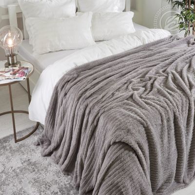 Плед флисовый "Грани" серыйй-180х200	 арт.4012