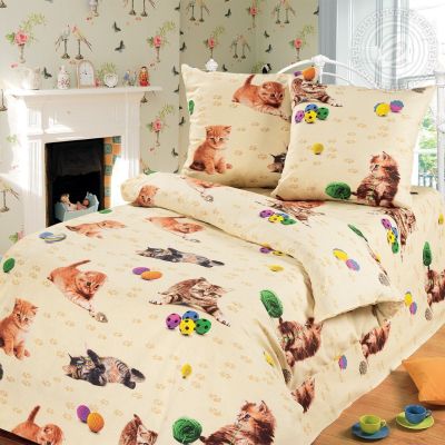 КПБ Усатый-полосатый -Бязь Премиум-1,5 спальн. арт.100