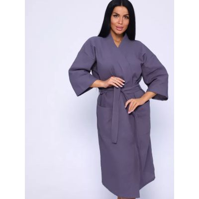 Халат запашной с воротником (графит) К-2021 5227.С2