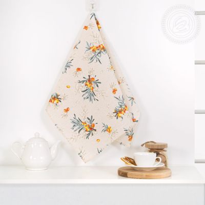 Полотенце кухонное из рогожки "Облепиха" артпкр.50.70 разм 50х70