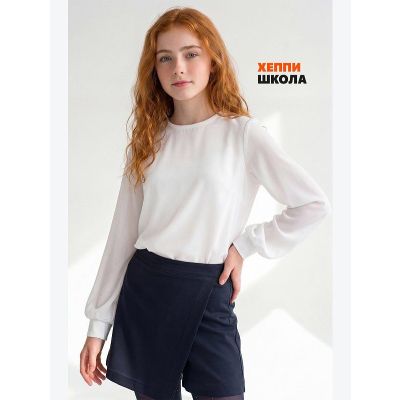 Блузка для девочки с длинным рукавом Happyfox МОЛОЧНЫЙ