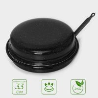 Сковорода - гриль Healthy grill, d=33 см, съёмная ручка, эмалированное покрытие,...