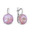 Серьги из серебра с кристаллами Swarovski Лаванда родированные 925 пробы 0042с-001L144D